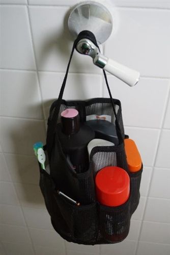 black shower bag for a dorm shower 