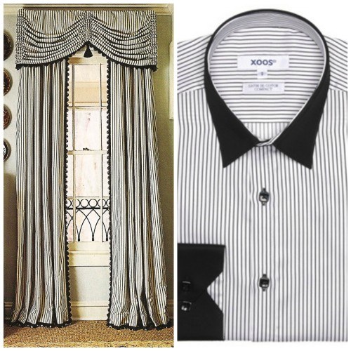 curtain and shirt with black stripes