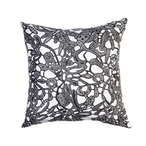 black and white printed pillow