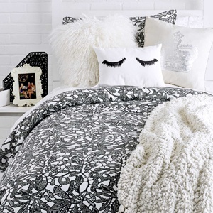 black and white bedding