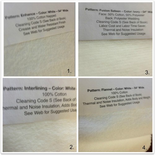 collage of fabric tags