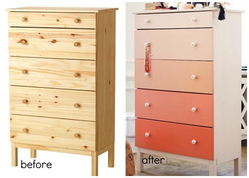 before and after image of a drawer rack