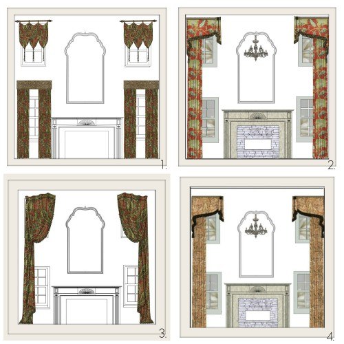 Two Story Curtains with a Valance Process