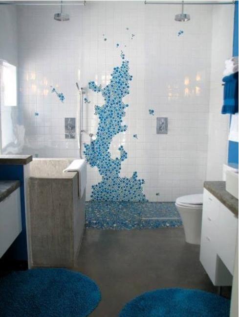 blue themed bathroom