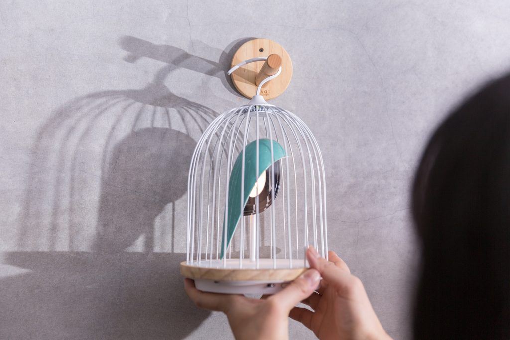 hanging lamp in a cage