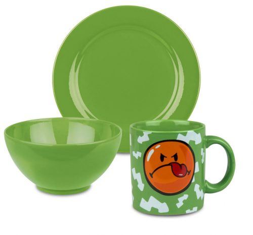 breakfast-smiley-set: green decorating ideas with contrast colors 