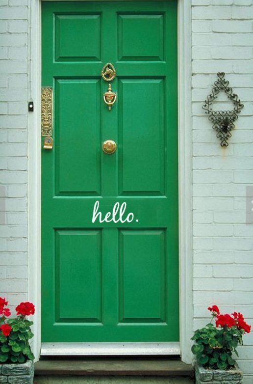 green decorating ideas: green entry door 
