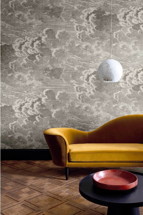 Nuvole Al Tramonto, Wallpaper, Charcoal-Room view 