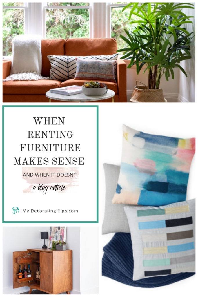 poster with images of furniture and pillows 