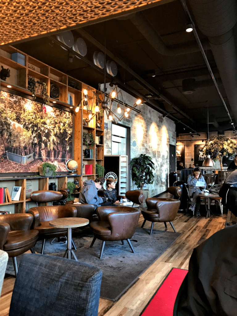 inside a cafe in Copenhagen, Denmark 