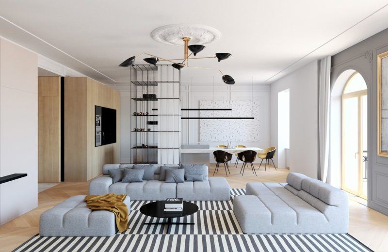 white modern living room 