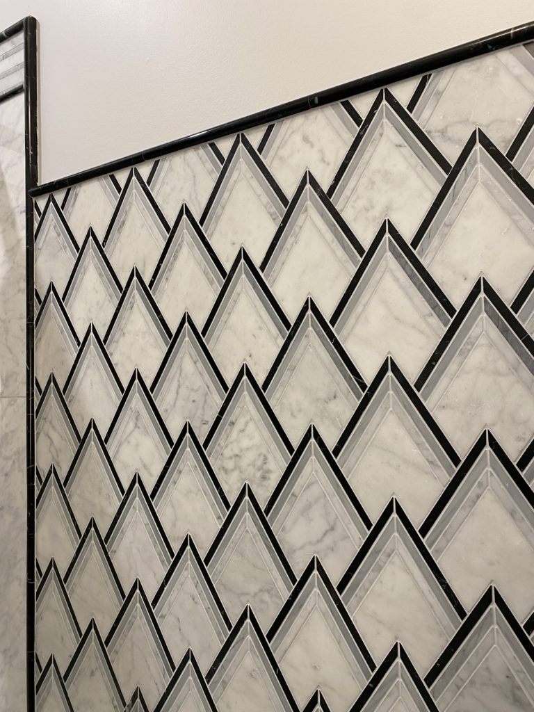 black and white bathroom tile mosaic 